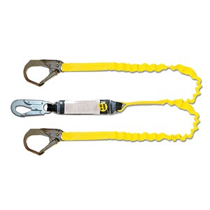 Guardian 11903 Tiger Tail Stretch Double Leg Shock Absorbing Lanyard With Rebar Hook