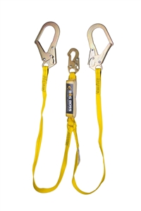 Guardian 21303 Big Boss Extended Free Fall Double Leg Shock Absorbing Lanyard With Rebar Hooks