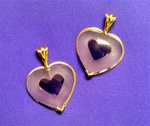 Amethyst & Rose Heart Pendant