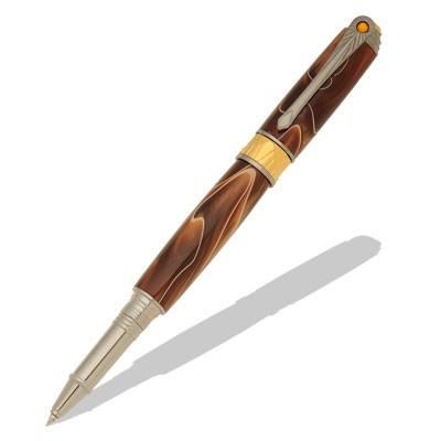 Broadwell Art Deco Black TN and 22kt Gold Rollerball Pen Kit  Item #: PKART2R