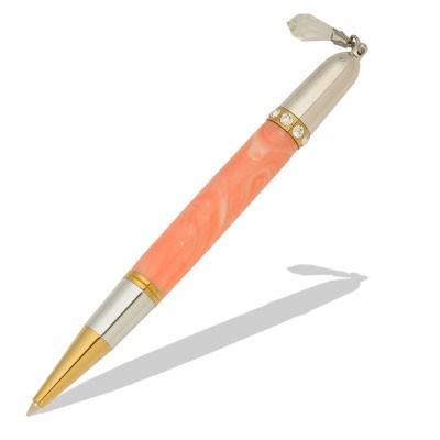 Diva Charm Clear Crystals Pen Kit in Gold TN and Rhodium  Item #: PKCHPEN1