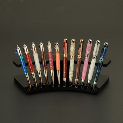 12 Pen Black Acrylic Pen Display Stand  Item #: PKSTAND12B