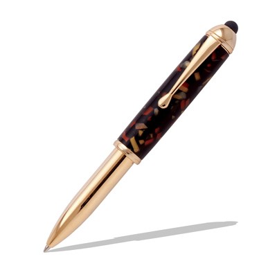 3-in-1 Flip Stylus, Pen and LED Flashlight in 24kt Gold  Item #: PKTS302