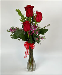 Three Rose Bud Vase