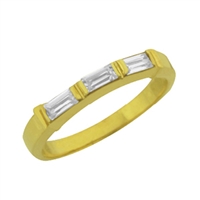 Anillo de Boda cintillo con piedras baguette