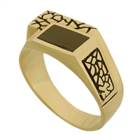 Anillo varon coral rectangular