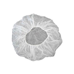 In-House Brand Latex Free Disposable 21" WHITE Bouffant Caps Hairnets - 10 x 100ct.