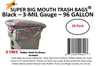 96 Gallon Trash Bags 10 Pack Super Big Mouth Large Industrial 96 GAL Garbage Bags Can Liners