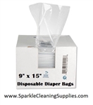 Disposable Diaper Bags 9" x 15" 1000ct