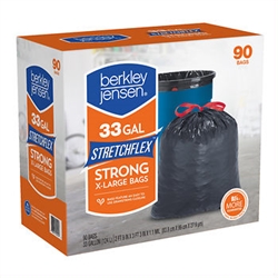 Berkley & Jensen Black Drawstring 33 Gallon Bags 90ct