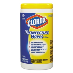 Model CLO 015948CT Clorox Disinfecting Disinfectant Wipes Lemon Fresh Scent 6 x 75ct.