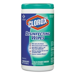 Model CLO 015949CT Clorox Disinfecting Disinfectant Wipes Fresh Scent 6 x 75ct.