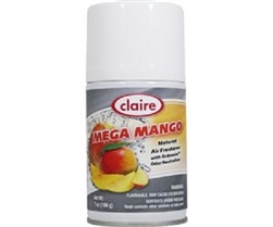 Claire Brand Metered Air Freshener Deodorizer Refill Cans MEGA MANGO Scent 12ct