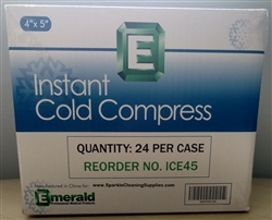 Emerald Model ICE45 - Single Use Instant Cold Compress Ice Packs - 4" x 5" - 24 Pack