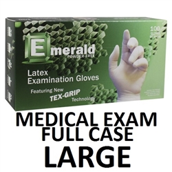 LARGE Latex Medical Exam Gloves Powder Free