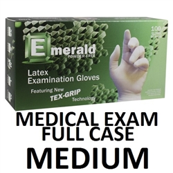 MEDIUM Latex Medical Exam Gloves Powder Free