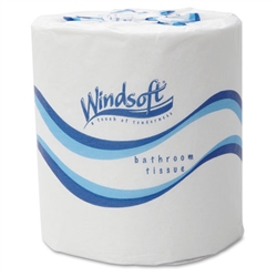 WINDSOFT Model WIN-2405 2-PLY Toilet Tissue Paper 4 1/2 x 3 - 48 Rolls x 500 Sheets