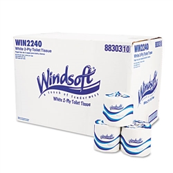 WINDSOFT 2-PLY Toilet Tissue Paper 4 1/2 x 3 3/4 - 96 Rolls x 500 Sheets