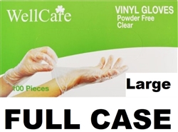 Powder Free Disposable Vinyl Gloves 10 x 100ct LARGE