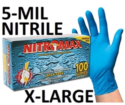 X-LARGE Nitromax Blue Nitrile Gloves Powder Free