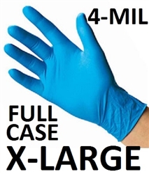 X-LARGE Blue Nitrile Gloves Powder Free