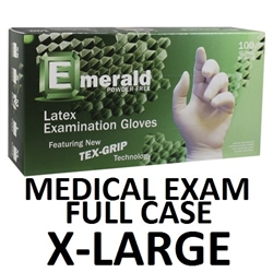 X-LARGE Latex Medical Exam Gloves Powder Free