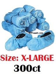 Disposable Blue Anti-Skid Shoe Cover Booties 300ct - X-LARGE