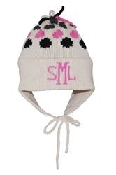 Knitted Earflap Hat- Dot