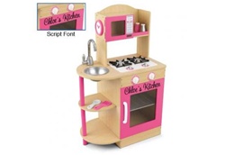 Pink Wooden Kitchen