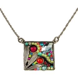 Firefly Luxe Square Leaf Necklace in Multi-color