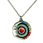 Firefly Luna Circle Necklace in Multi-color