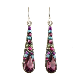 Firefly Camelia Drop Earrings in Amethyst