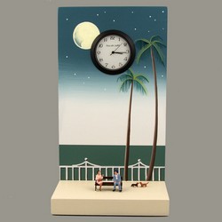 Pascale Judet Miniature Clock - Evening Time at the Beach