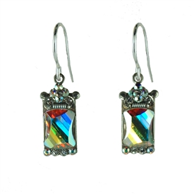 Firefly Rectangle Crystal Earring in Aurora Borealis