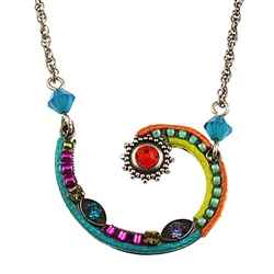 Firefly Spiral Necklace in Multi-color