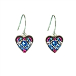 Firefly Heart in Heart Earrings in Sapphire