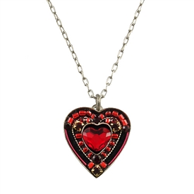 Firefly Heart Necklace in Red Rose