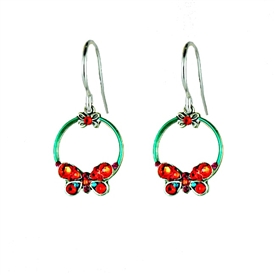 Firefly Butterfly Hoop Earrings in Flame