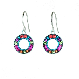 Firefly Mini Circle Earrings in Multi-color