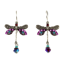 Firefly Dragonfly Earrings in Purple