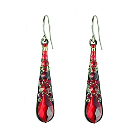 Firefly Gazelle Medium Drop Earrings in Red