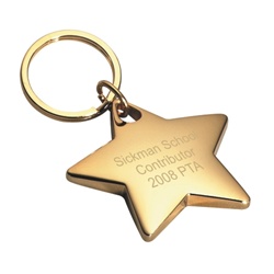 Personalized Gold Star Key Ring