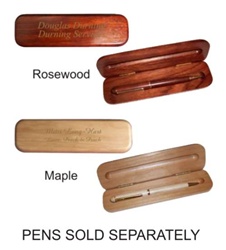 Engraved Rosewood or Maple Pen Box