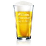 Personalized 16 Ounce Beer Glass