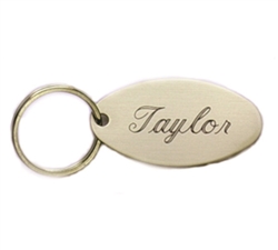 Brass Oval Engraved Key Ring