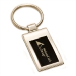 Silver & Black Engraved Key Chain