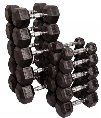 Rubber Hex Dumbbells