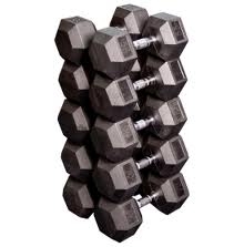 Rubber Hex Dumbbell Set (55-75 LB Set)