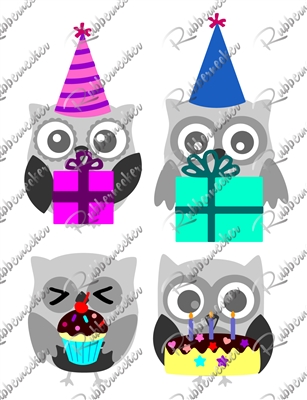 5335-04D Owl Birthday Add on Die