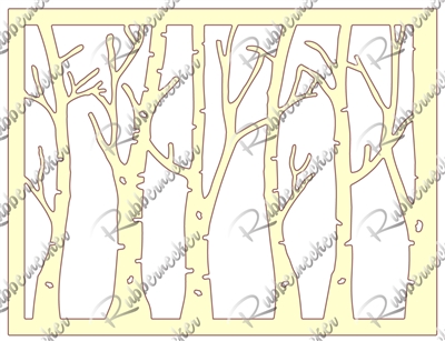 5514-03D Horizontal Birch Trees Die